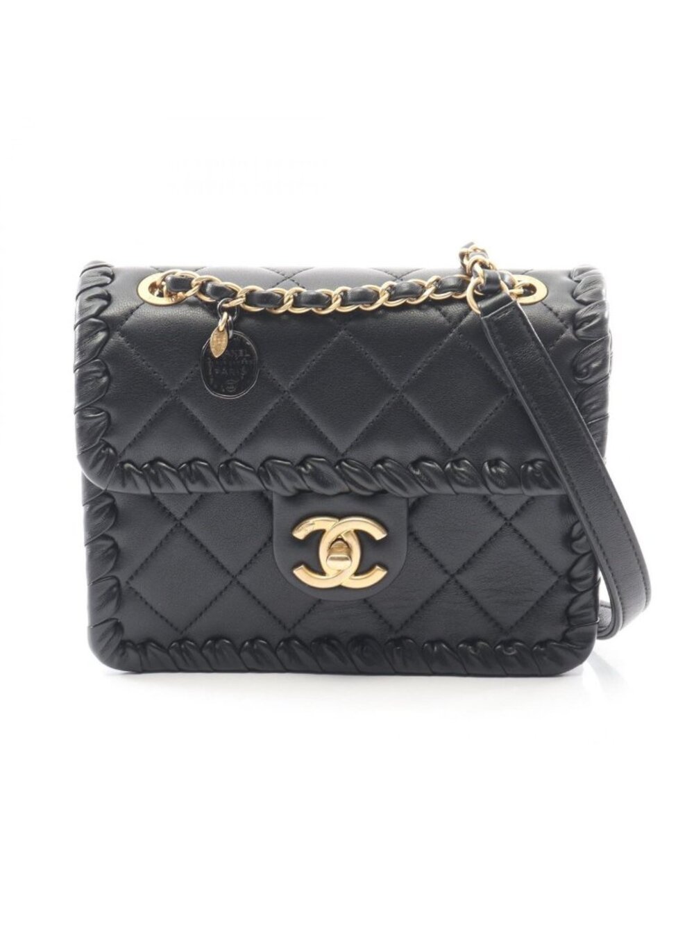 Chanel Shoulder Bag Quilted Black Lambskin